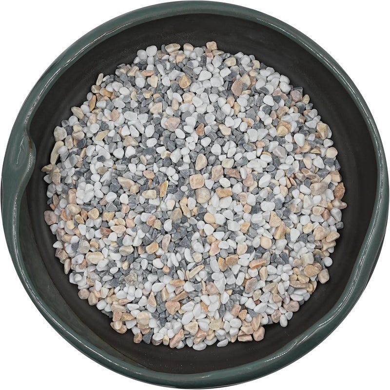 Gerta 5 LB GreyMixed Pea Gravel, Natural Succulent and Cactus Gravel Pebbles, Pebbles for Indoor Plants, Natural Gardens Mulching, for Houseplants, for Aquarium Gravel, to Maintain Soil Aeration(4-6mm) - Image 1